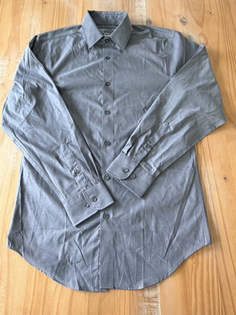 NEW Edwards Signature Dress Shirt Mens Size S Grey Long Sleeve NWOT
